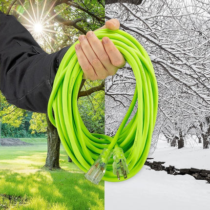 Rallonge Flexzilla Pro, 14/3 AWG SJTW, 15,2 m, fiche lumineuse, intérieur/extérieur, ZillaGreen - FZ512730