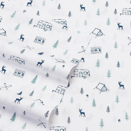 Eddie Bauer Cotton Percale Bedding Set, Crisp & Cool, Stylish Home Decor, Campout, Twin