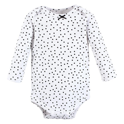 Hudson Baby unisex-baby Cotton Long-sleeve Bodysuits, Modern Rainbow, 6-9 Months