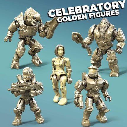 Mega HALO Pack de personnages 20e anniversaire HALO Infinite Ensemble de construction, jouets de construction pour garçons [Exclusivité Amazon]