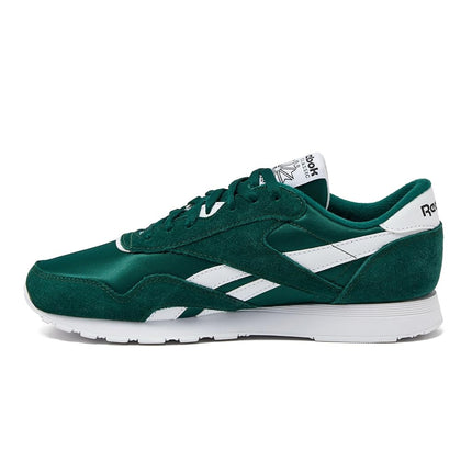 Reebok Men's Classic Nylon Sneaker, Collegiate Green/Collegiate Green/White, 2 UK