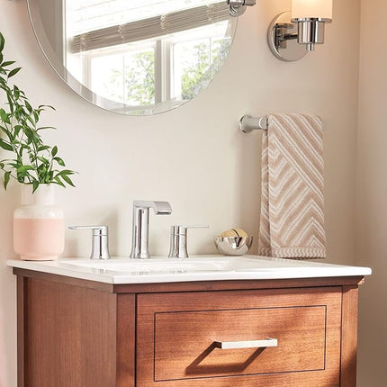Moen BH3886CH Genta LX Modern Double Post Bathroom Hand Towel Bar, Chrome