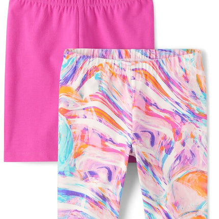 The Children's Place Short cycliste uni pour fille, rose/rose multicolore, lot de 2, taille XL
