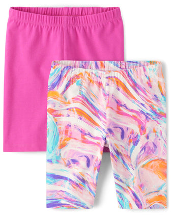 The Children's Place Girls Solid Bike Shorts, Pink