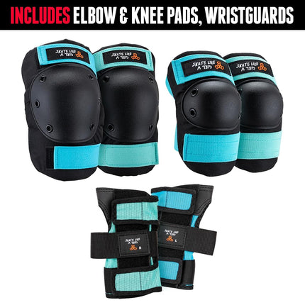 Triple Eight Saver Series 3-Pack Pad Set – Ideal for Skateboarding, in-line Skating, Roller Skating, and Biking (Skate Like A Girl, X-Small)