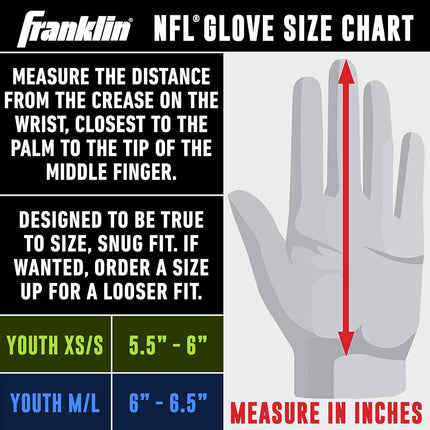 Franklin Sports NFL Jacksonville Jaguars Youth Receiver Gloves,White,Medium
