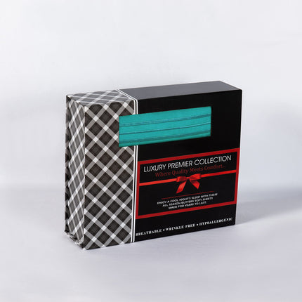 Elegant Comfort Luxurious Microfiber GIFT BOX 4-Piece Bedding Sheet Set, Breathable, Soft 1500 Premium Hotel Quality, Deep Pocket and Easy Fit, Cali King, Turquoise