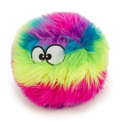 goDog Furballz Squeaky Plush Ball Dog Toy, Chew Gu