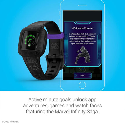 Garmin vivofit jr. 3, Fitness Tracker for Kids, Swim-Friendly, Up To 1-year Battery Life, Marvel Black Panther