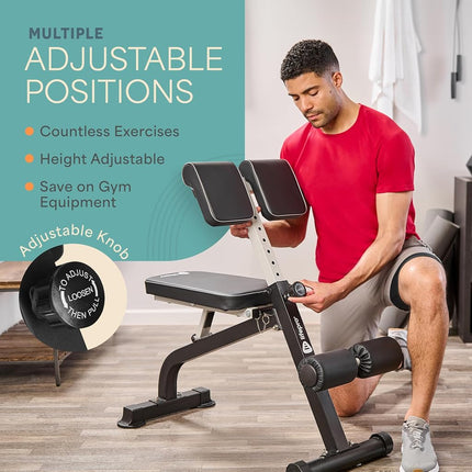 LifePro Multipurpose Roman Chair - Foldable Back Extension & Ab Workout Bench - Versatile At-Home Hyperextension for Whole-Body Training (Grey)