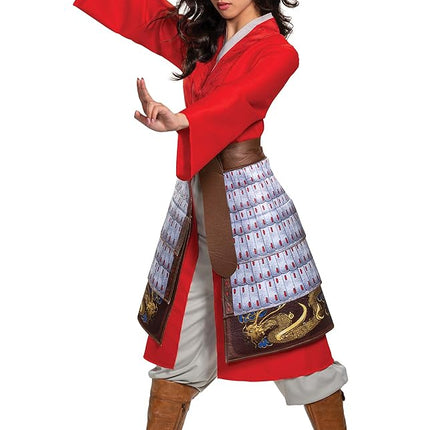 Disguise 79493E Mulan Hero Dress Deluxe Adult Sized Costumes, Red, L