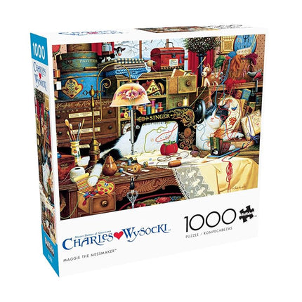 Buffalo Games - Charles Wysocki - Maggie The Messmaker - 1000 Piece Jigsaw Puzzle for Adults - Challenging Puzzle Perfect for Game Nights