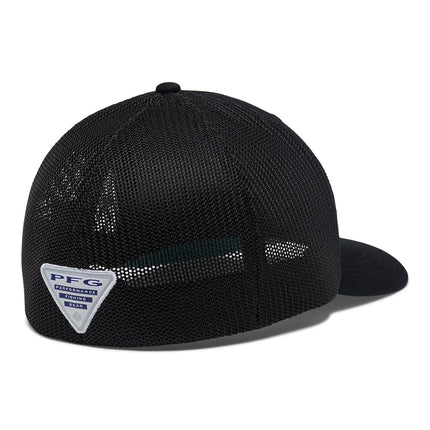 Columbia PFG Logo Mesh Ball Cap, Black/Gulf Stream, XXL