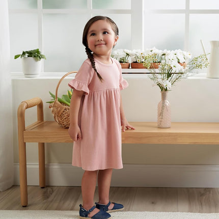 Gerber Girls Toddler Short-Sleeve and Sleeveless Dress Set, Seaside, 4T