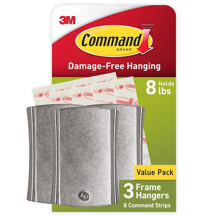 Attache-cadre universelle Command PH048-3NA, supporte 3,6 kg, blanc, décore sans dommages, emballage facile à ouvrir, grande taille, 3 unités