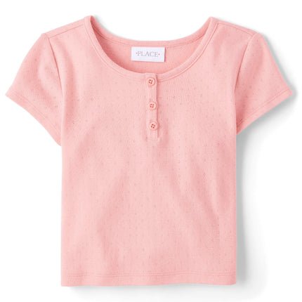 The Children's Place Girls' Basic Short Sleeve Kni