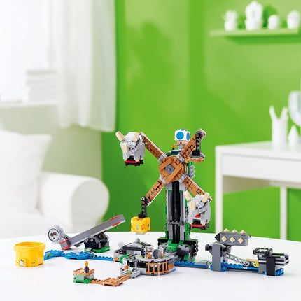 LEGO 71390 Building Set, Super Mario Reznor Knockdown Expansion Set, Collectible Buildable Game Toy for Kids with Blue Toad Figure, Multicolor, Gifts for Girls and Boys age 8 Plus
