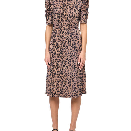 Adrianna Papell Women's Ruffle Neck Short Sleeve D