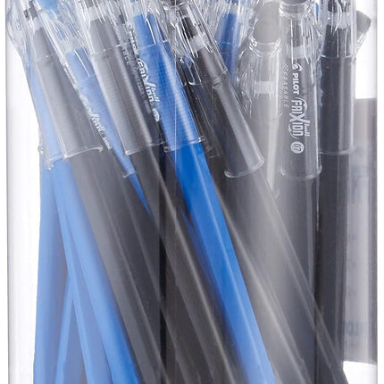 Pilot FriXion ColorSticks Erasable Gel Ink Stick Pens, Fine Point, 24 Black/12 Blue Inks, Tub of 36 (5802)