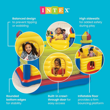 Intex Jump O Lene Castle Inflatable Bouncer, 69" X 69" X 53", for Ages 3-6