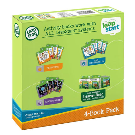 LeapFrog LeapStart Preschool 4-in-1 Activity Book Bundle with ABC, Shapes & Colors, Math, Animals