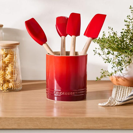 Le Creuset Stoneware Signature Straight Wall Utensil Crock, 1 qt., White