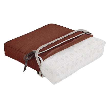 Classic Accessories Montlake FadeSafe Square Patio Dining Seat Cushion - 3" Thick - Heavy Duty Outdoor Patio Cushion with Water Resistant Backing, Heather Henna Red, 19"W x 19D x 3T (62-008-HHENNA-EC)