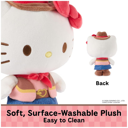 GUND Sanrio Hello Kitty 9.5-Inch Wester Cowgirl Plush Toy for Ages 1+