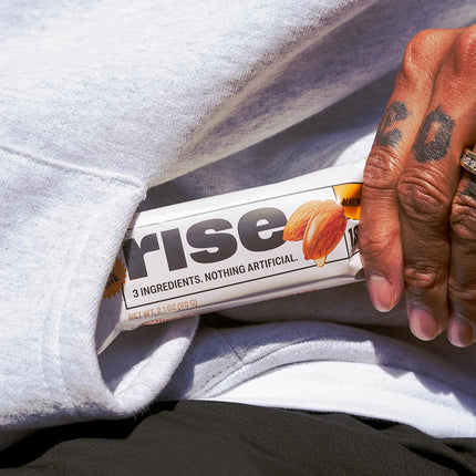 Rise Bar Non-GMO, Gluten Free, Soy Free, Real Whole Food, Whey Protein Bar (20g), No Added Sugar, Almond Honey High Protein Bar with Fiber, Potassium, Natural Vitamins & Nutrients 2.1oz, (12 Count)