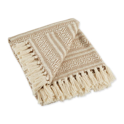 DII Rustic Farmhouse Cotton Adobe Stripe Blanket T