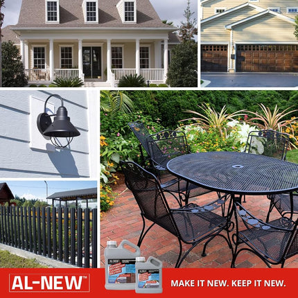 AL-NEW Aluminum Restoration Solution | Clean + Restore + Shine + Polish Garage Doors, Window Frames, Patio Furniture, and Stainless Steel (32 oz.)