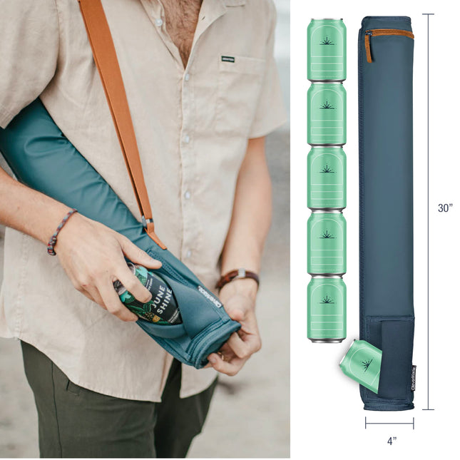CleverMade Sixer Sling Pro, 6 Can, Ocean/Cognac