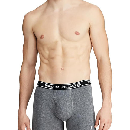 POLO RALPH LAUREN Men's Stretch Classic Fit Boxer Briefs, Trunks & Long Leg Boxer Briefs Available, 3 Pack, Andover/Charcoal/Polo Black, XL