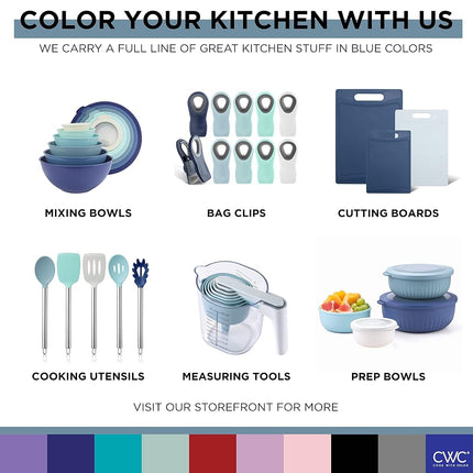 Cook with Color Silicone Cooking Utensils, Kitchen Utensil Set, Easy to Clean Silicone Kitchen Utensils, Cooking Utensils for Nonstick Cookware, Kitchen Gadgets Set, 38 Piece, Blue and White