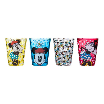 Disney DL110264 Vintage Minnie Mini Glasses, 4-Pack, 1 oz