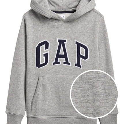 Sudadera con capucha y logo para niño Gap, Gris Jaspeado Claro, Talla XS