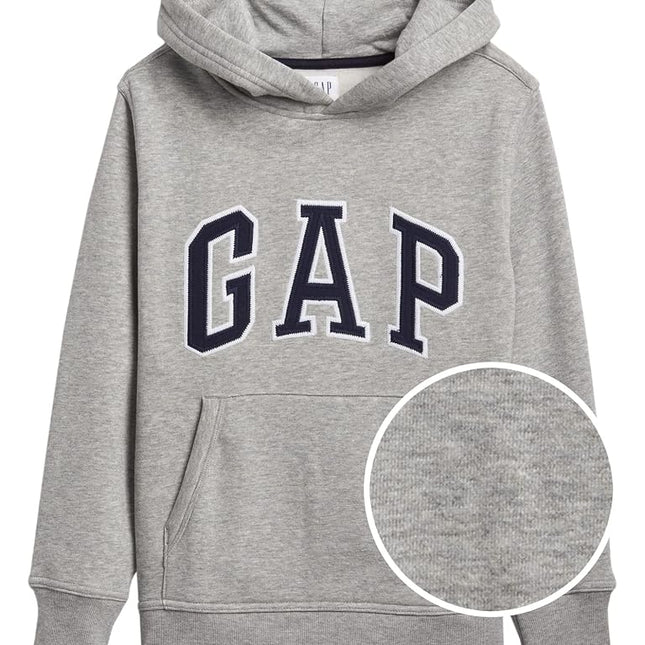 Gap Boys' Logo Hoodie Hooded Sweatshirt, Light Heather Grey, X-Small