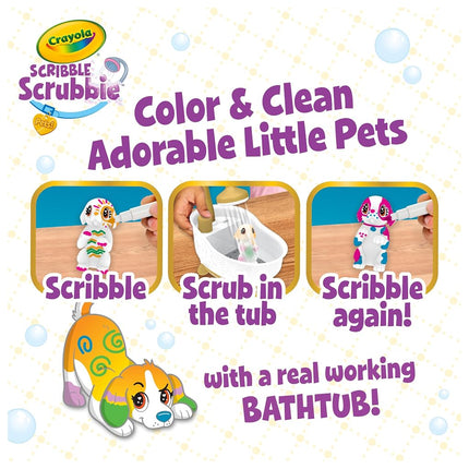 Crayola Scribble Scrubbie Pets Tub Set, Washable Pet Care Toy, Animal Toys for Girls & Boys, Arts & Crafts, Gifts for Kids, 3+