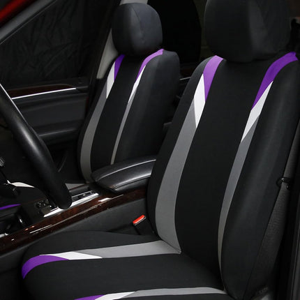 FH GROUP FH-FB033217 Three Row- Premium Modernistic Seat Covers Purple / Black- Fit Most Car, Truck, Suv, or Van