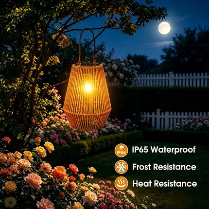 KagoLing 2 Pack Handmade Outdoor Solar Lanterns