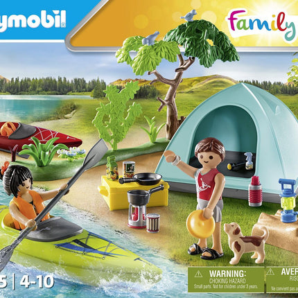 Playmobil 71425 Family Fun Campsite with Campfire, exciting outdoor adventure at the campsite, canoeing and campfires, fun imaginative role-play, playsets suitable for children ages 4+