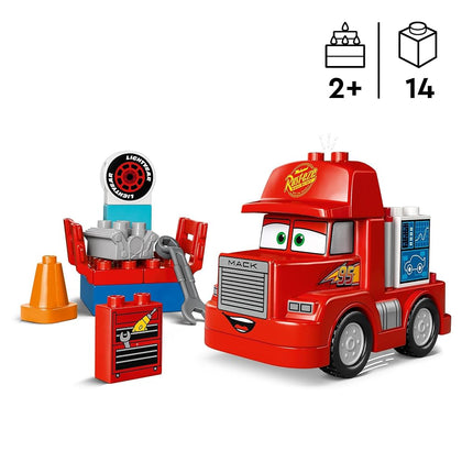 LEGO DUPLO Disney and Pixar’s Cars Mack at the Race Set, Truck Building Toy for 2 Plus Year Old Toddlers, Boys & Girls, Buildable Red Hauler from the Film, Birthday Gift Idea 10417