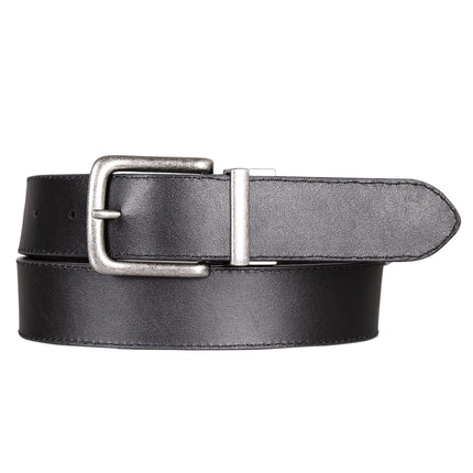 Lucky Brand Men's Reversible Genuine Leather Belt | Classic | Casual | Dress | Everyday | Western | Metal Buckle, Western Reversible - Brown/Black, 91cm