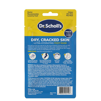 Dr. Scholl's Dry, Cracked Skin, Ultra Hydrating Foot Mask, 3 Pairs Moisturizing Socks: Intensely Moisturizes Repairs and Softens Rough Dry Skin with Urea & Essential Oils for Dry Cracked Feet
