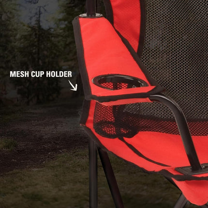 Coleman Broadband Mesh Quad Camp Chair with Carry Bag & Cup Holder, Cooling Mesh Back with Adjustable Arms
