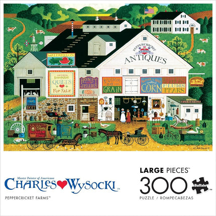 Buffalo Games - Charles Wysocki - Peppercricket Farms - 300 Large Piece Jigsaw Puzzle for Adults - Challenging Puzzle Perfect for Game Nights