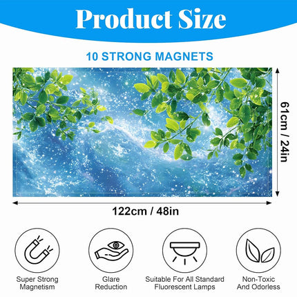 2 Pack Fluorescent Light Covers- 4 x 2 Feet Magnetic Ceiling Light Cover Room Supplies (Leaf)