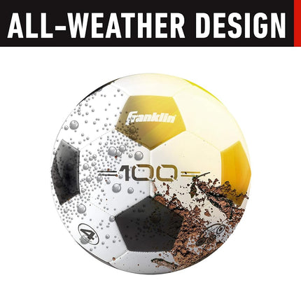 Franklin Sports Soccer Balls - Size 4 F-100 Soccer Balls - Youth Soccer Balls - 12 Pack Bulk Soccer Balls with Pump White, 30207X
