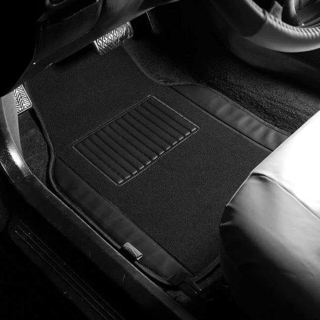 FH Group Car Floor Mats - Carpet Floor Mats for Cars, Universal Fit Automotive Floor Mats, All Purpose Car Floor Mats, Carpet Protector Mat for Most Sedan, SUV, Truck Floor Mats Black