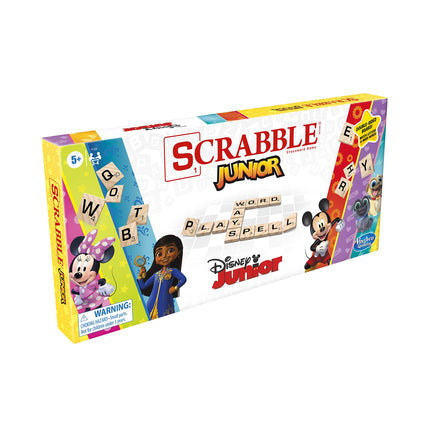 Hasbro Gaming Scrabble Junior: Juego de mesa edición Disney Junior para niños | Tablero de doble cara | Juego de unir palabras | Regalos de vuelta a clases | 5+ años (Exclusivo de Amazon)